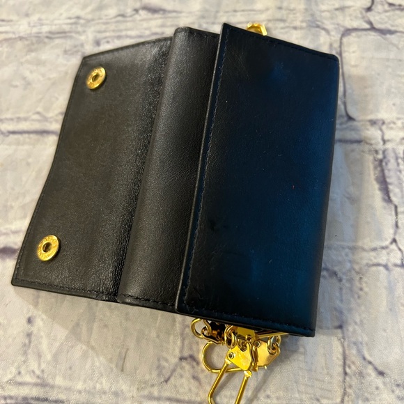 FIOCCHI ITALY BLACK LEATHER WITH GOLD TONE KEY CHAIN HOLDER WALLET - Picture 14 of 14